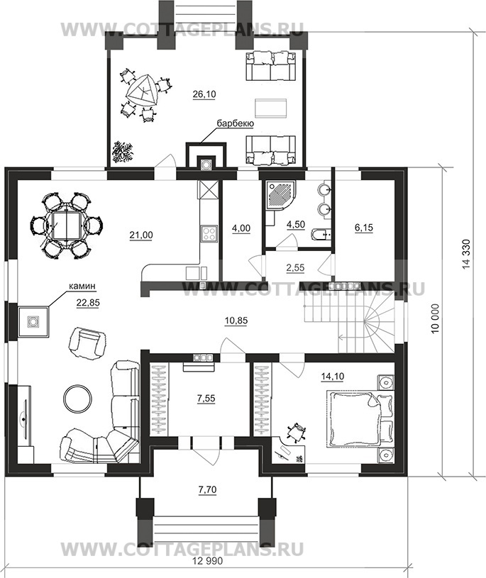 Поэтажные планы проект дома 101-61 общ. площадь 311,80 м2