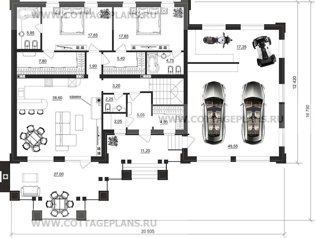 Поэтажные планы проект дома 08-83 общ. площадь 295,70 м2