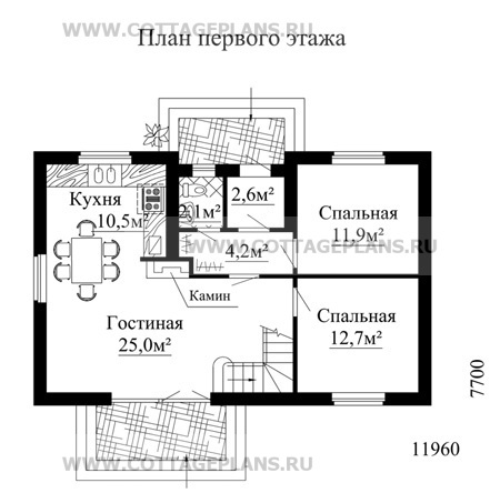 Поэтажные планы проект дома 49-12 общ. площадь 116,9 м2