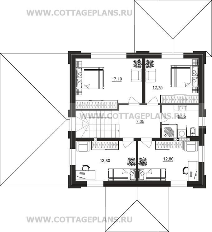 Поэтажные планы проект дома 106-50 общ. площадь 167,25м2