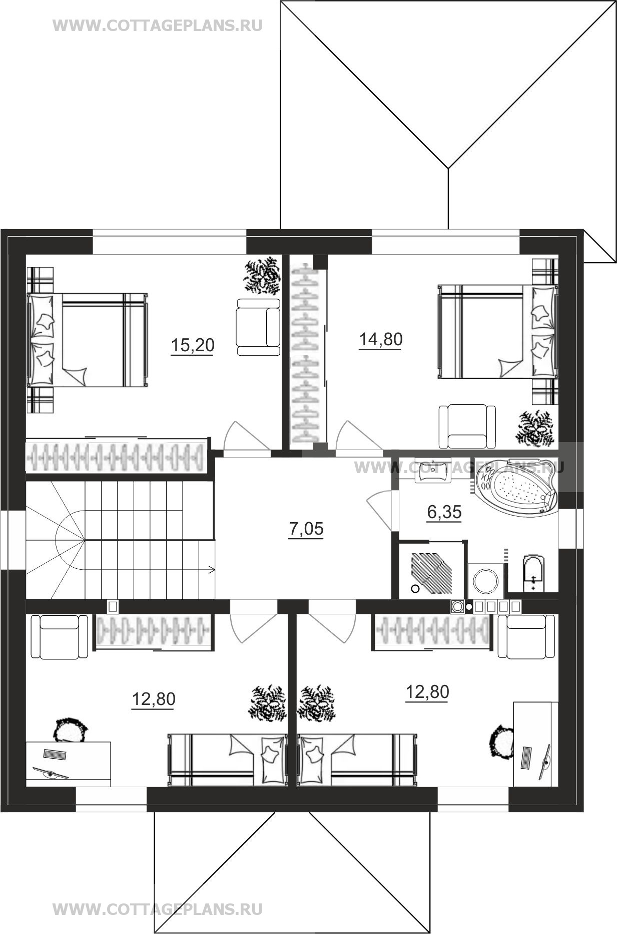 Поэтажные планы проект дома 108-16 общ. площадь 139,25 м2