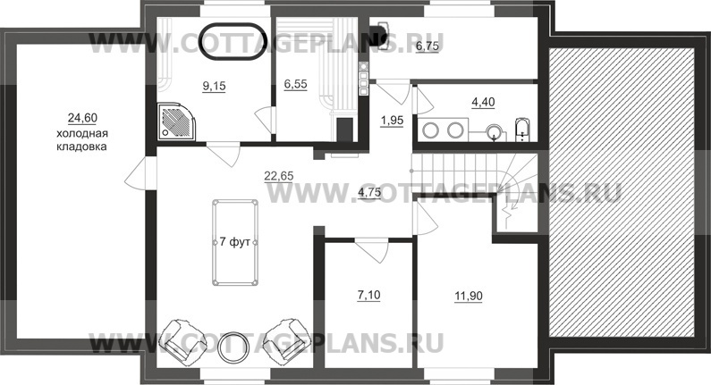 Поэтажные планы проект дома 71-46 общ. площадь 276,15 м2