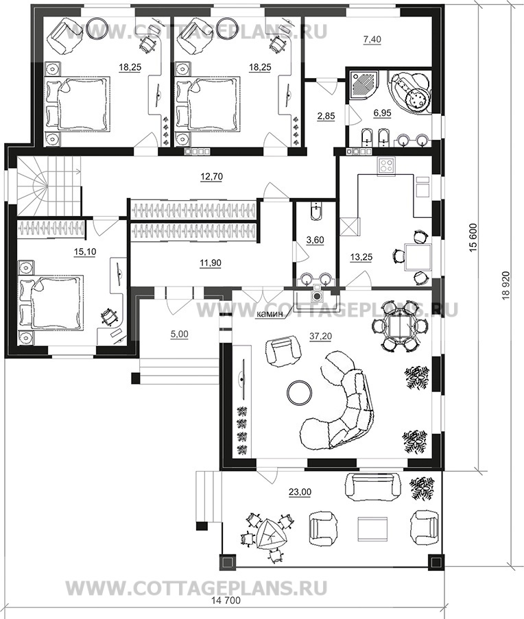 Поэтажные планы проект дома 28-07 общ. площадь 299,20 м2