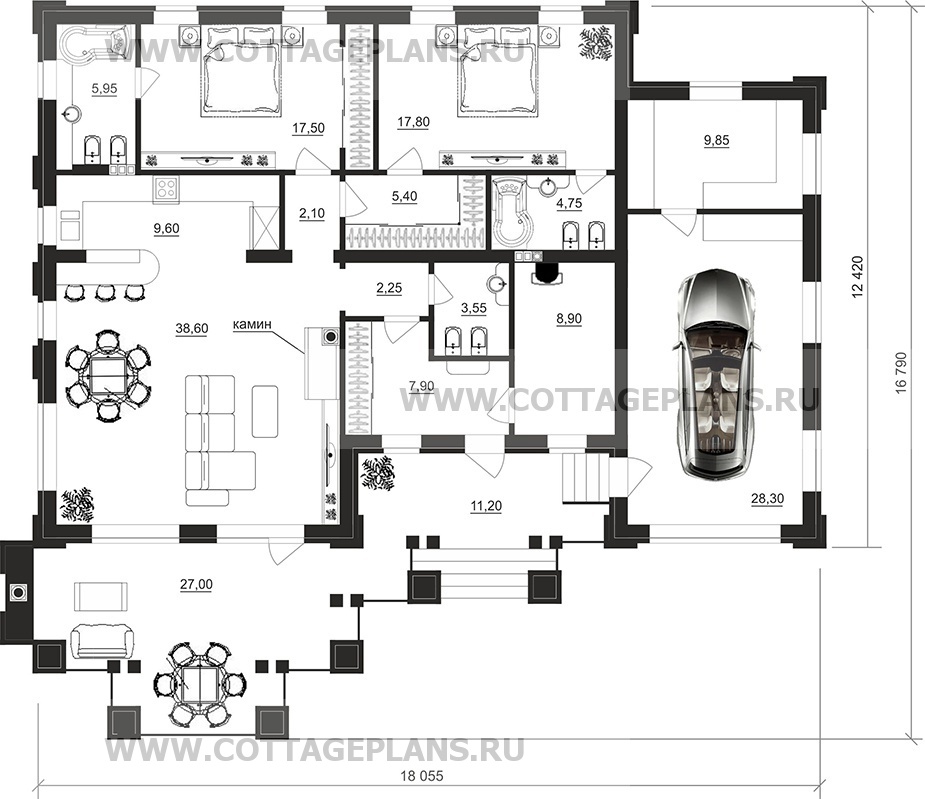 Поэтажные планы проект дома 07-86 общ. площадь 161,05 м2