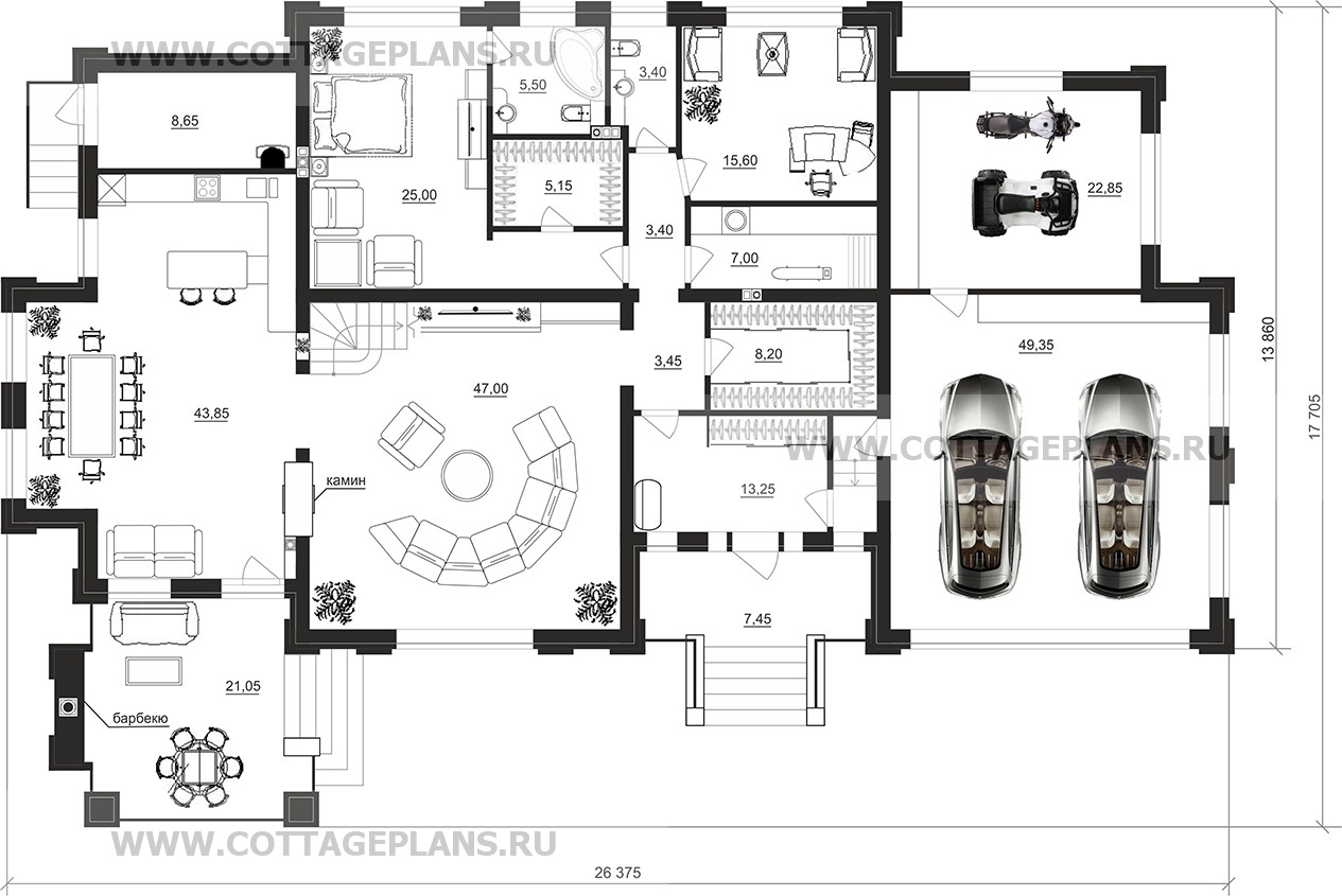 Поэтажные планы проект дома 102-41 общ. площадь 376,55 м2