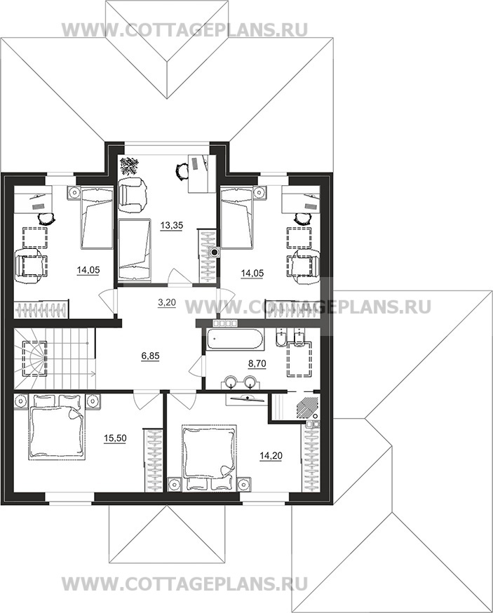 Поэтажные планы проект дома 97-95 общ. площадь 207,90 м2