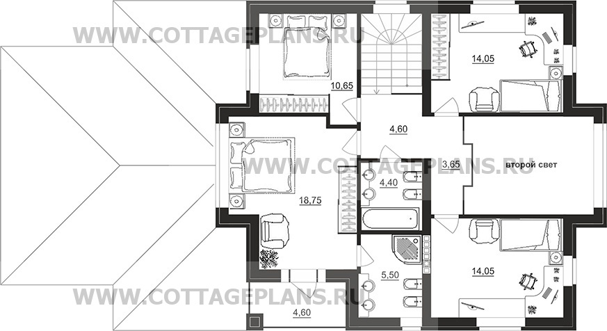 Поэтажные планы проект дома 76-68 общ. площадь 291,45 м2