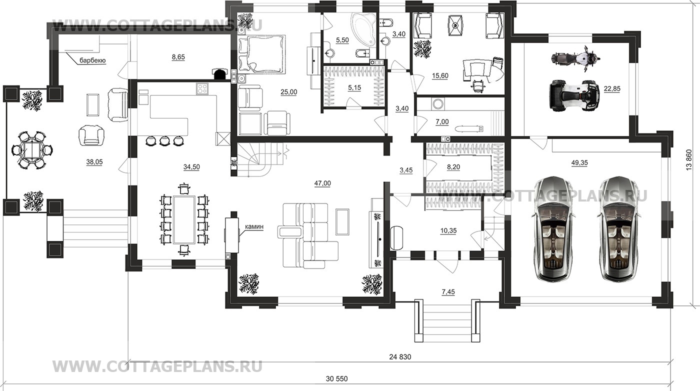 Поэтажные планы проект дома 104-19 общ. площадь 364,30 м2