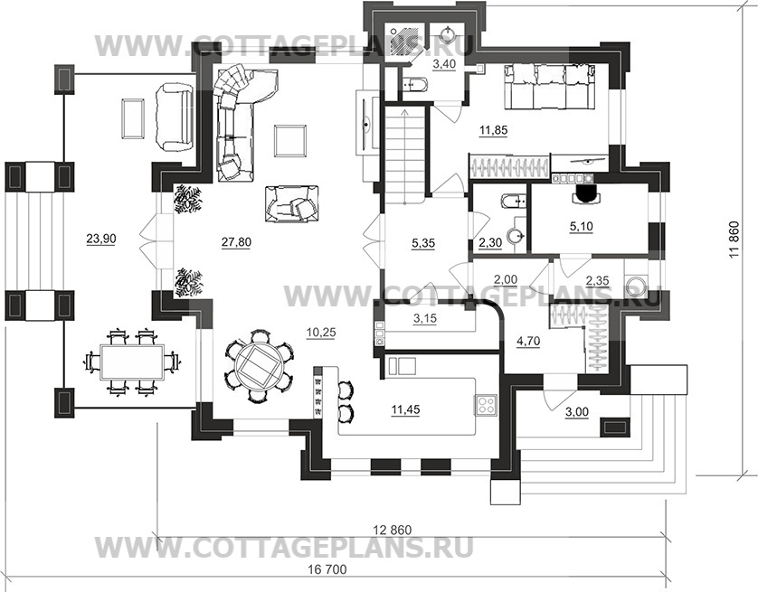 Поэтажные планы проект дома 200-78 общ. площадь 176,45 м2
