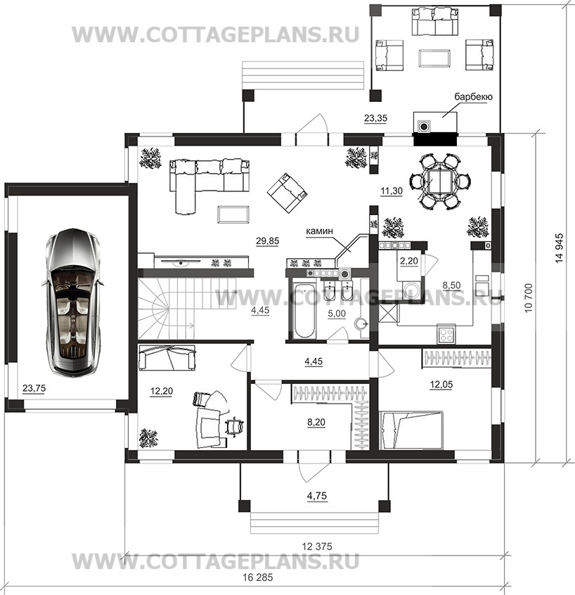 Поэтажные планы проект дома 76-51 общ. площадь 305,30 м2