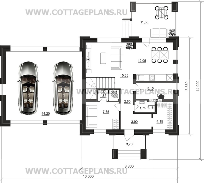 Поэтажные планы проект дома 206-60 общ. площадь 137,95м2