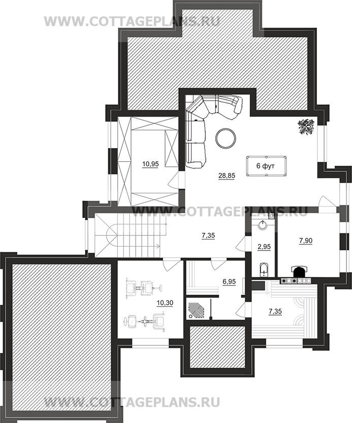 Поэтажные планы проект дома 201-90 общ. площадь 287,10 м2