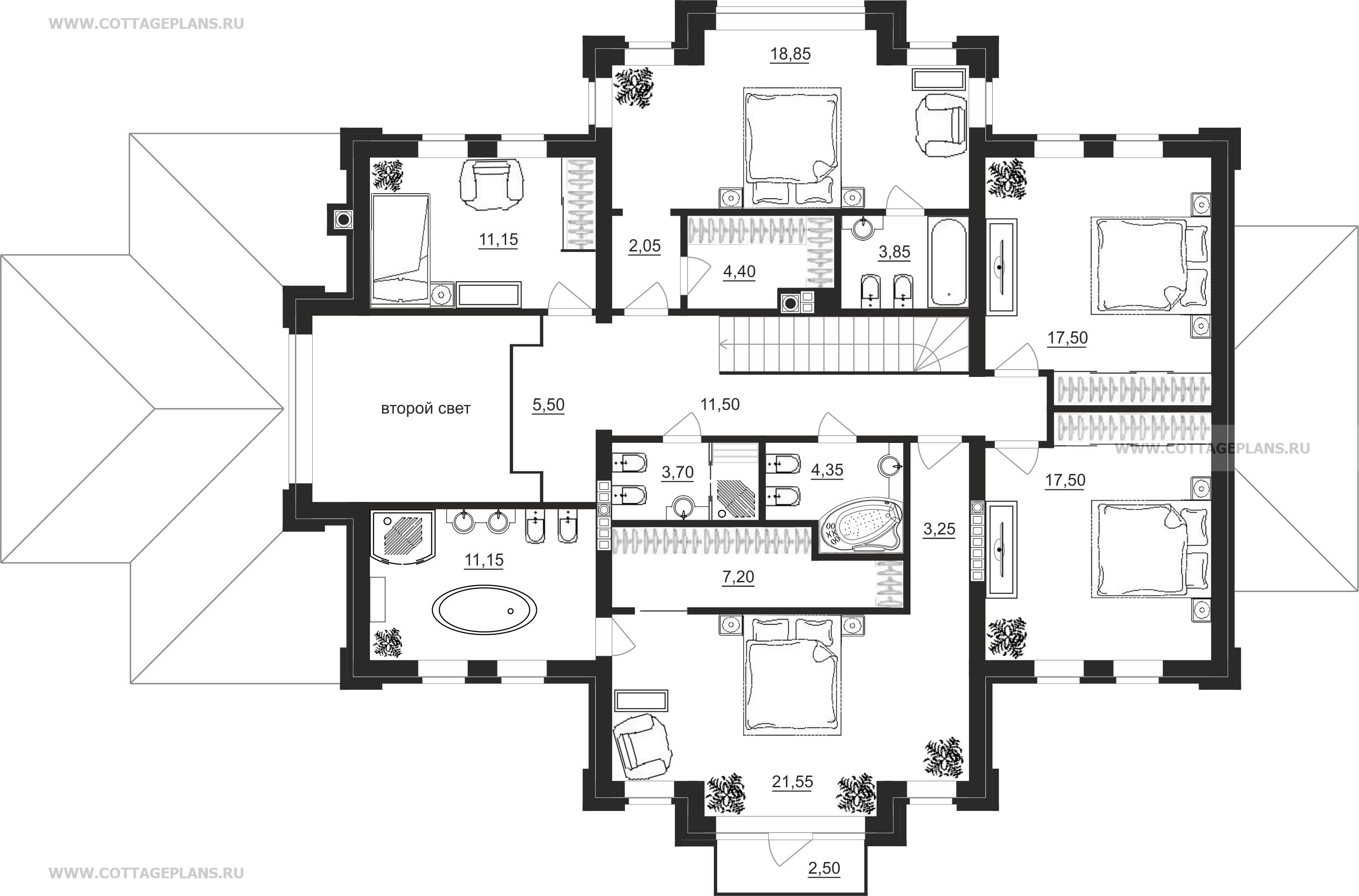 Поэтажные планы проект дома 201-34 общ. площадь 431,95 м2