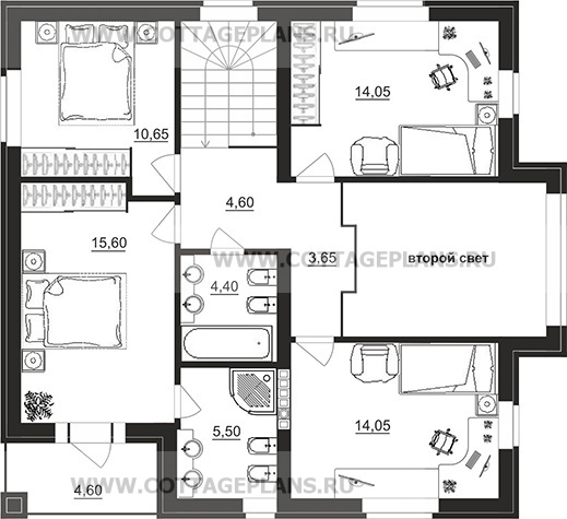 Поэтажные планы проект дома 95-53 общ. площадь 150,30 м2
