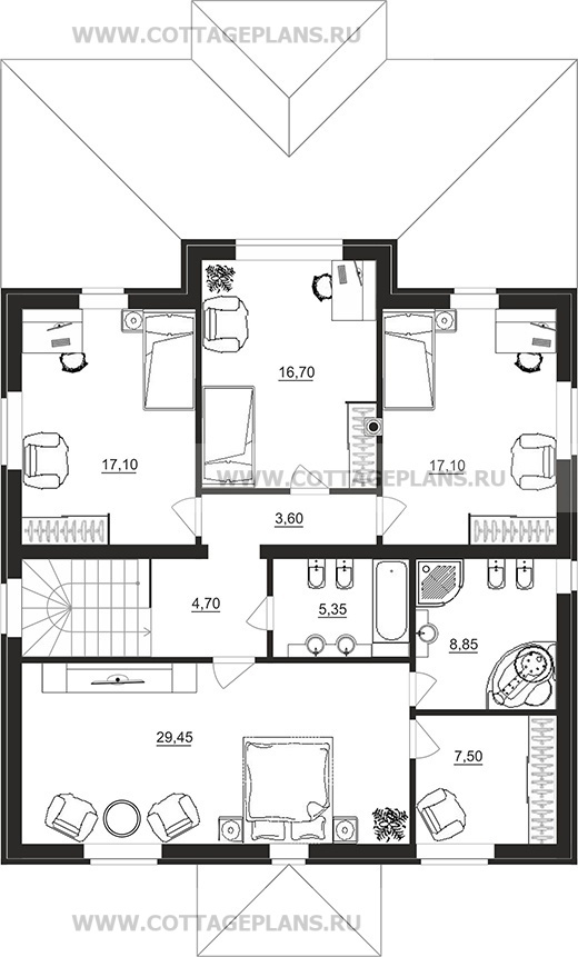 Поэтажные планы проект дома 92-58 общ. площадь 216,25 м2