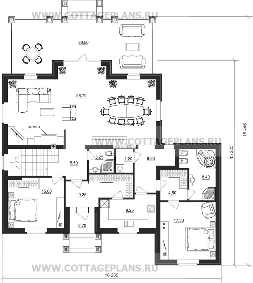 Поэтажные планы проект дома 98-87 общ. площадь 388,15 м2