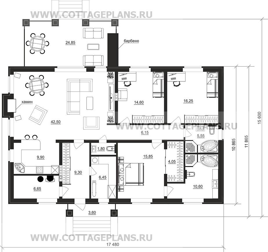 Поэтажные планы проект дома 702-34 общ. площадь 150,15м2