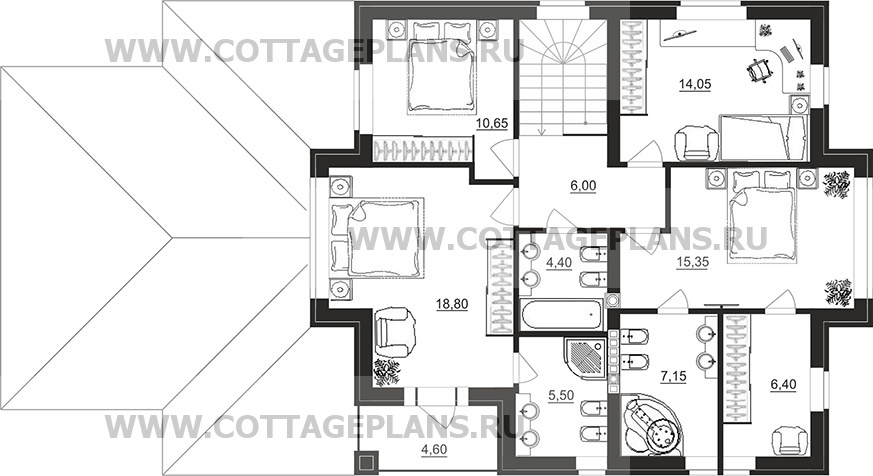 Поэтажные планы проект дома 95-07 общ. площадь 211,25 м2