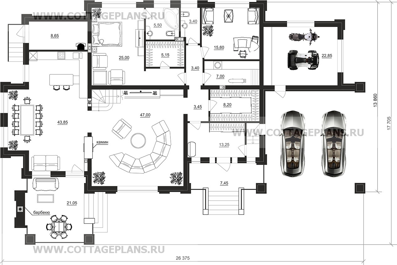 Поэтажные планы проект дома 202-44 общ. площадь 327,2 м2