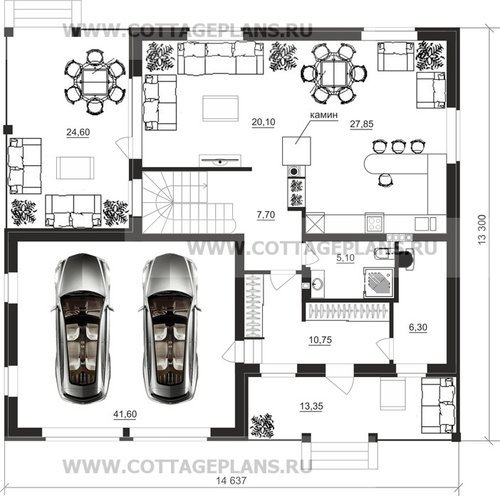 Поэтажные планы проект дома 22-53 общ. площадь 225,20м2