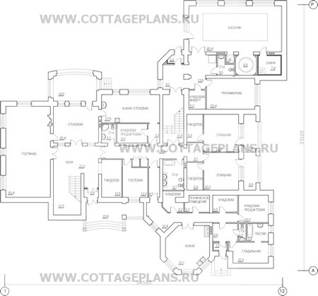 Поэтажные планы проект дома 47-71 общ. площадь 1040 м2