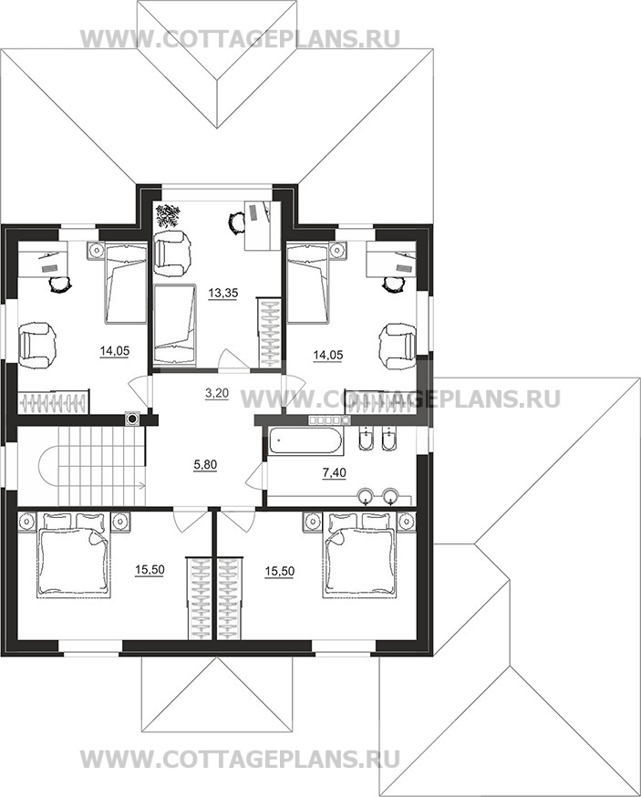 Поэтажные планы проект дома 29-73 общ. площадь 209,10 м2