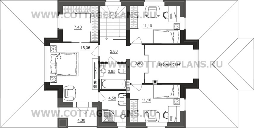 Поэтажные планы проект дома 77-18 общ. площадь 156,90 м2