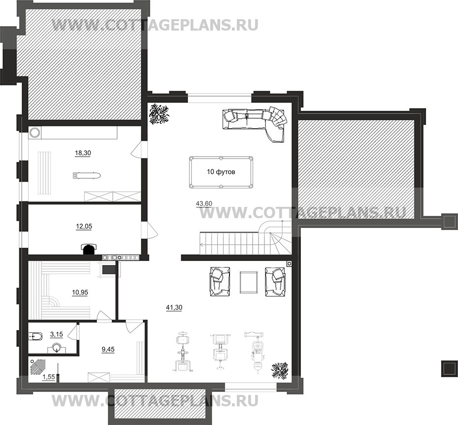 Поэтажные планы проект дома 205-34 общ. площадь 449,25 м2