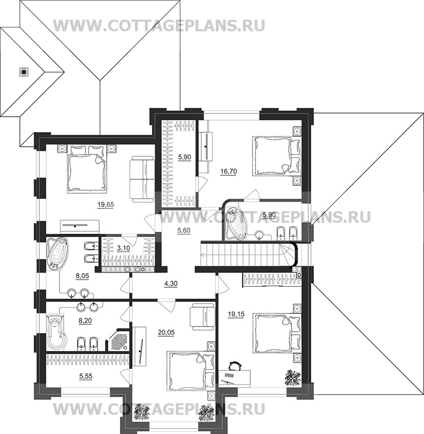 Поэтажные планы проект дома 205-27 общ. площадь 407,80 м2