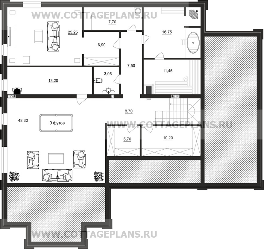 Поэтажные планы проект дома 91-88 общ. площадь 377,20 м2