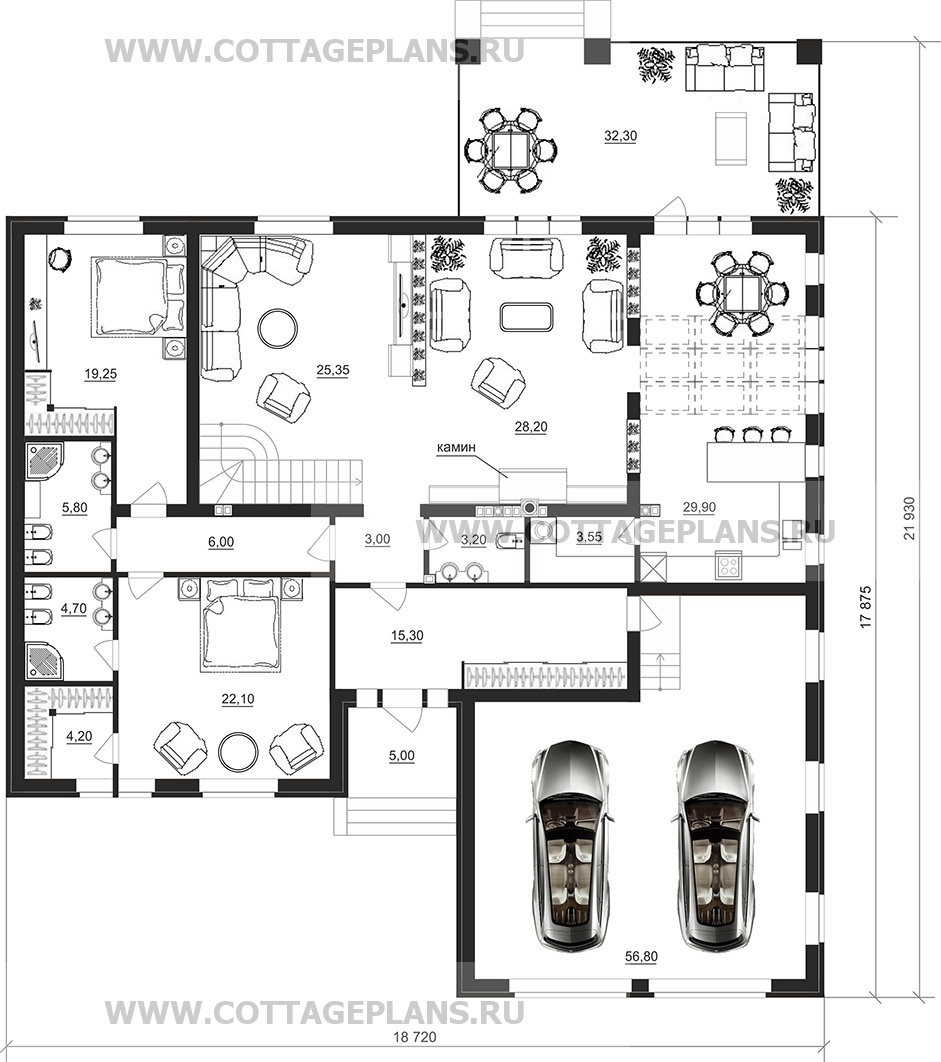 Поэтажные планы проект дома 96-92 общ. площадь 475,80 м2