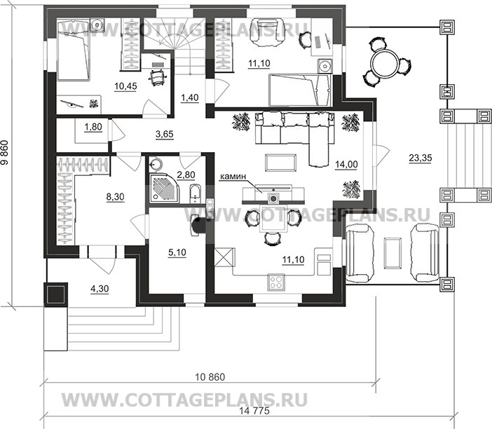 Поэтажные планы проект дома 97-15 общ. площадь 128,05 м2