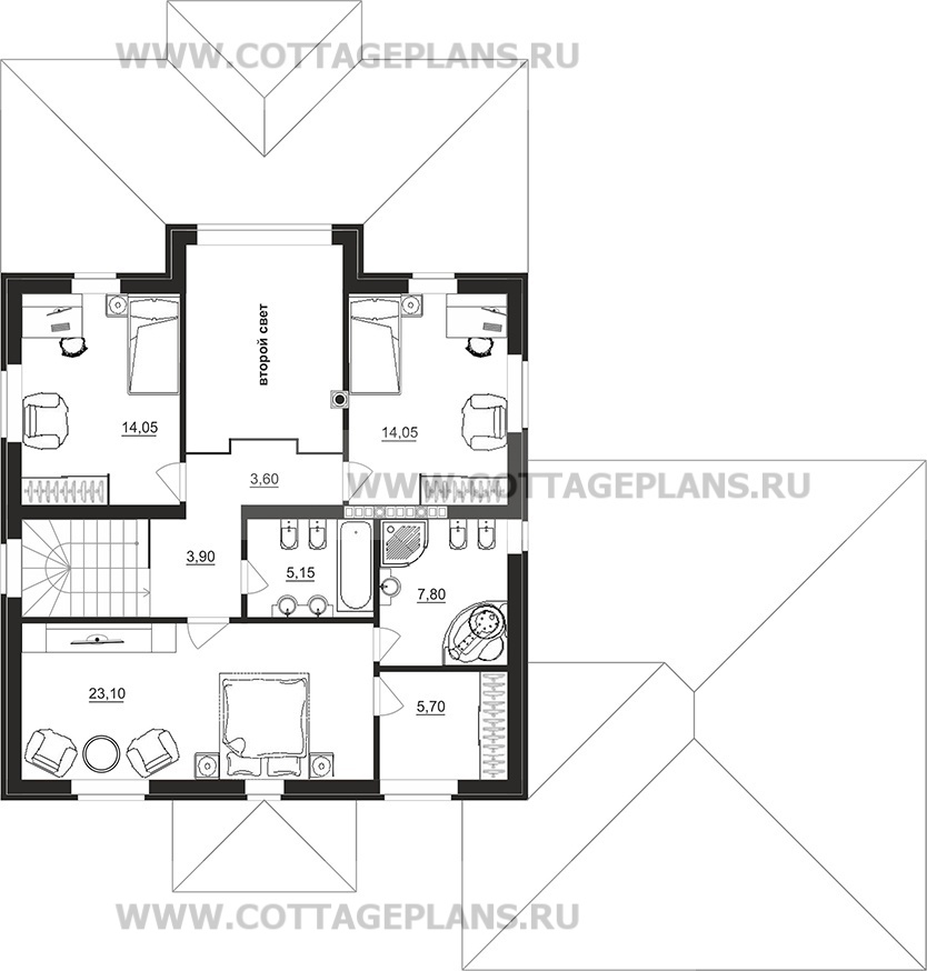 Поэтажные планы проект дома 98-13 общ. площадь 308,30м2