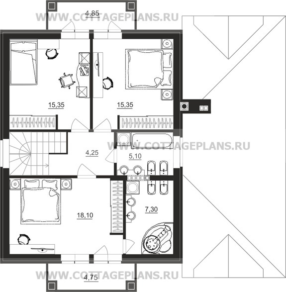 Поэтажные планы проект дома 21-81 общ. площадь 169,45 м2