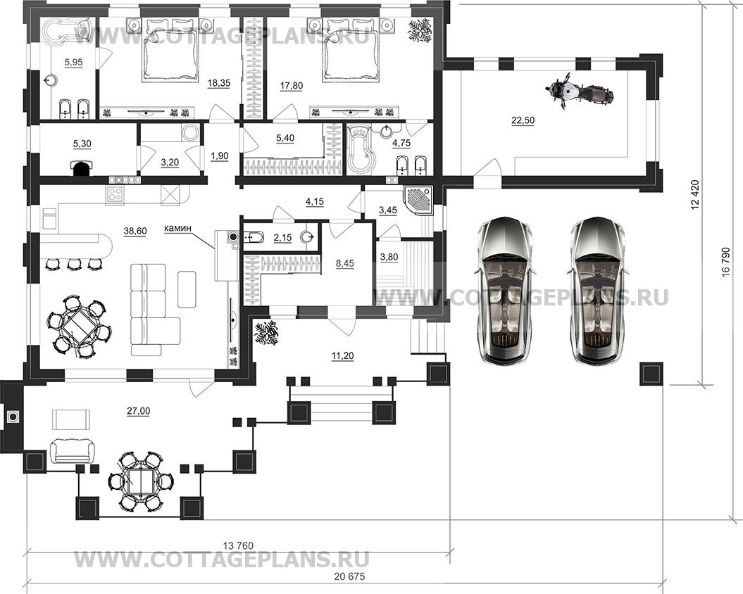 Поэтажные планы проект дома 90-59 общ. площадь 145,40м2