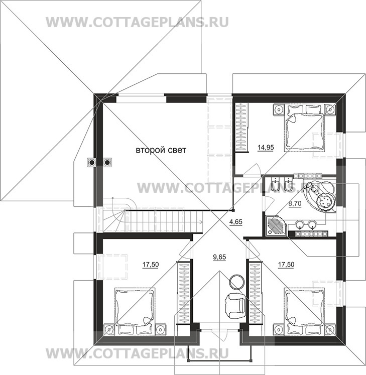 Поэтажные планы проект дома 95-70 общ. площадь 175,10 м2