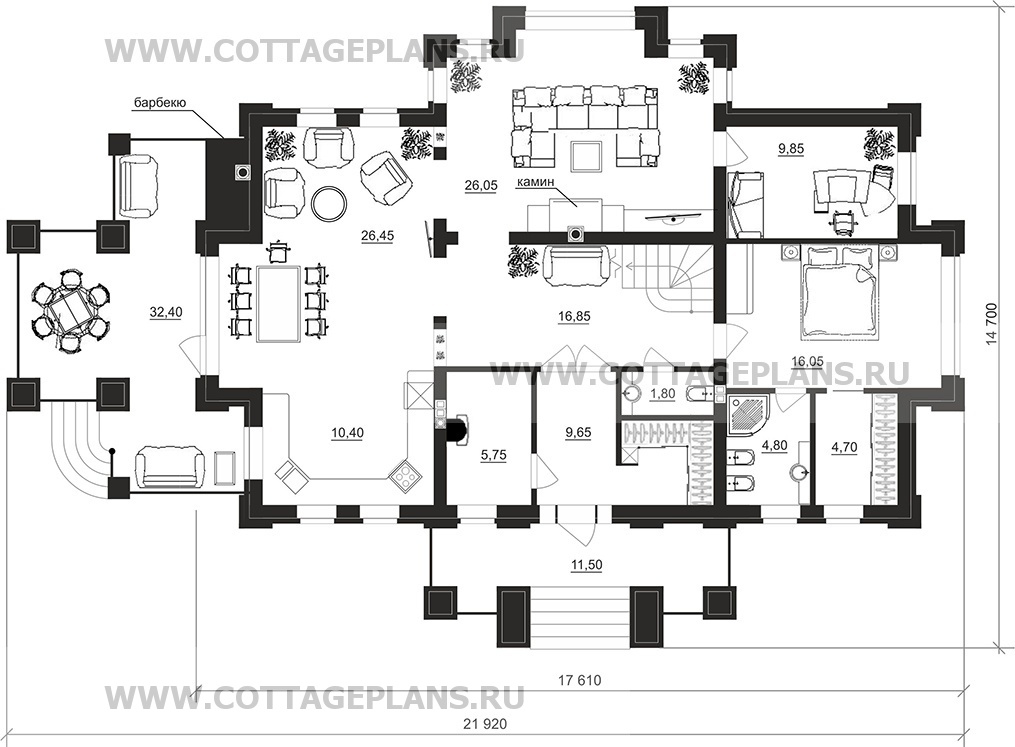 Поэтажные планы проект дома 102-23 общ. площадь 270,45 м2