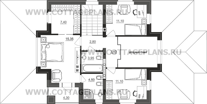 Поэтажные планы проект дома 78-18 общ. площадь 230,00 м2