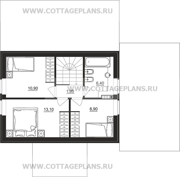 Поэтажные планы проект дома 75-85 общ. площадь 104,00 м2