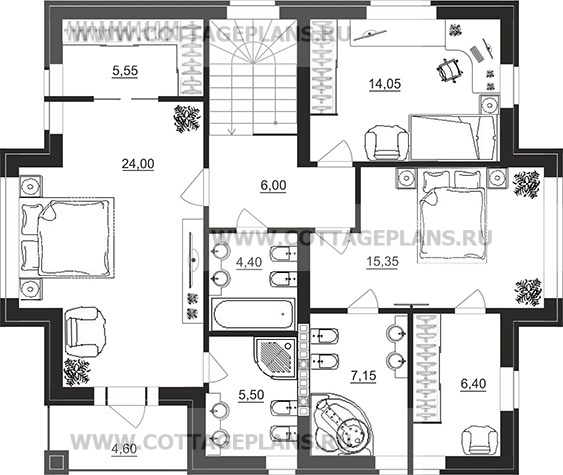 Поэтажные планы проект дома 71-86 общ. площадь 243,90 м2