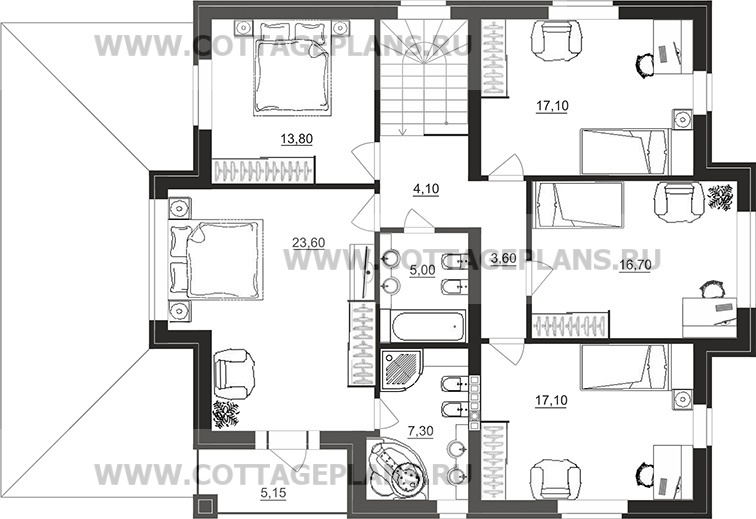 Поэтажные планы проект дома 92-98 общ. площадь 233,55 м2