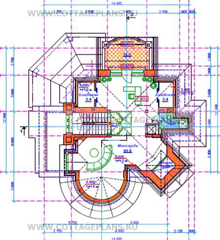 Поэтажные планы проект дома 32-87 общ. площадь 327,9 м2