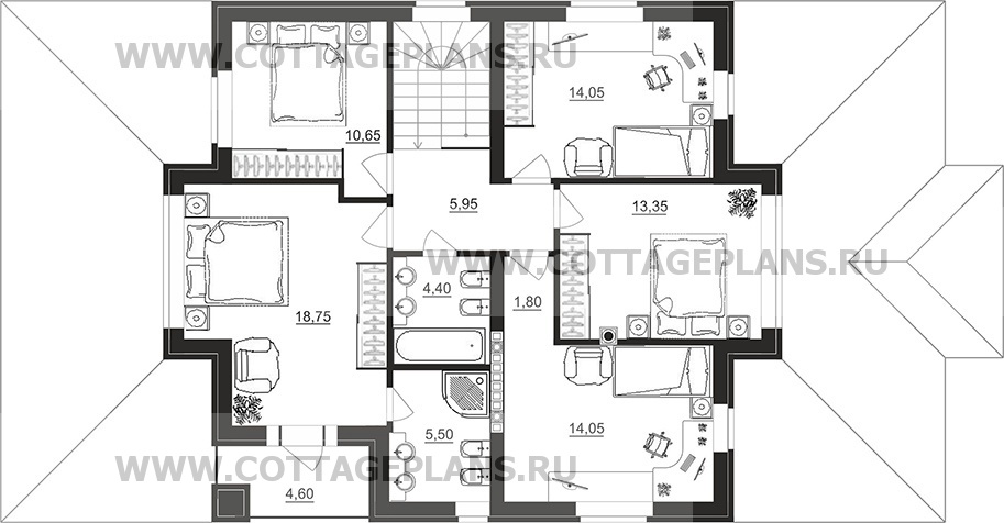 Поэтажные планы проект дома 71-84 общ. площадь 292,05 м2