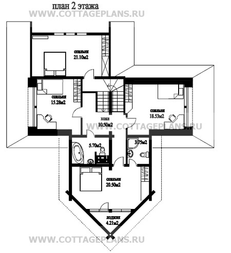 Поэтажные планы проект дома 19-18 общ. площадь 271,8 м2