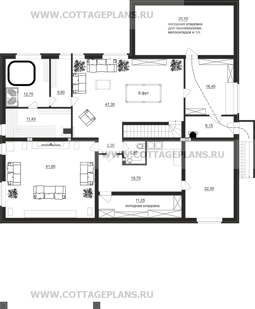 Поэтажные планы проект дома 08-04 общ. площадь 418,15 м2