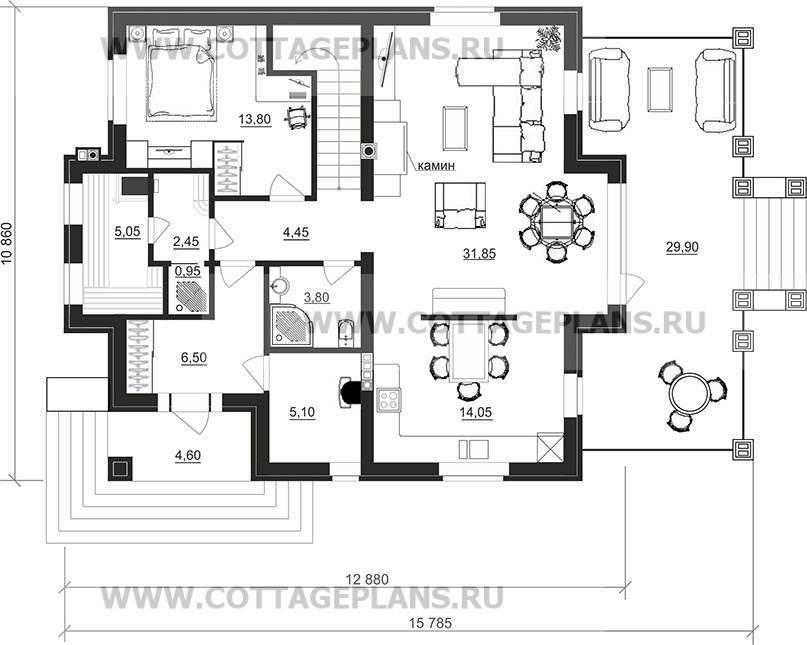 Поэтажные планы проект дома 200-45 общ. площадь 165,30 м2