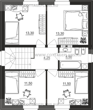 Поэтажные планы проект дома 21-96 общ. площадь 120,15 м2