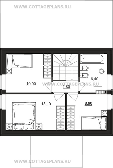 Поэтажные планы проект дома 75-78 общ. площадь 82,40 м2