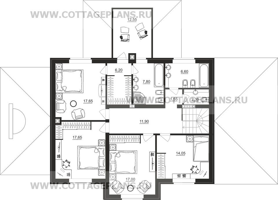 Поэтажные планы проект дома 29-68 общ. площадь 245,20 м2