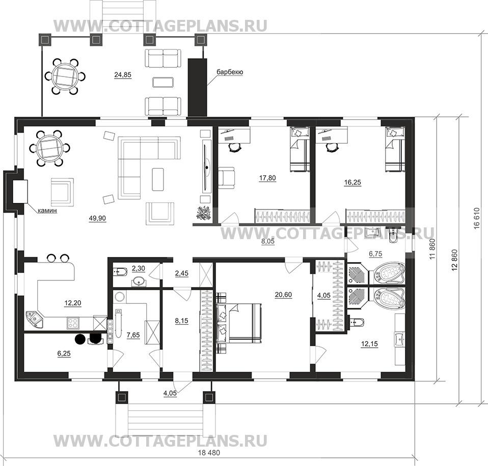 Поэтажные планы проект дома 902-35 общ. площадь 175,85 м2